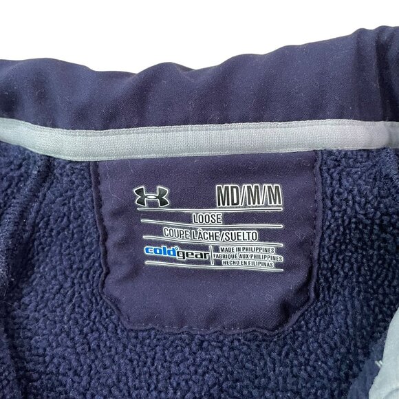 Under Armour Henley Sweater Men’s Size Medium Loose Fit Blue Coldgear - Picture 5 of 5